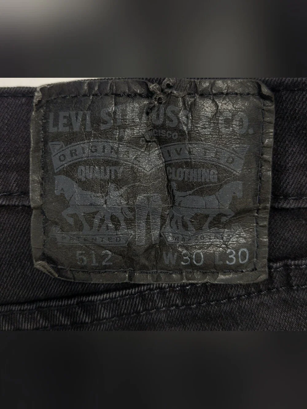Mens Levi's 512 Slim Tapered Black Jeans 30 X 30 READ